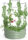Vego Garden Modular Wall Trellis System Triple Section 3.5' Long for 3.5' Round Garden Beds (Garden Beds Not Included)