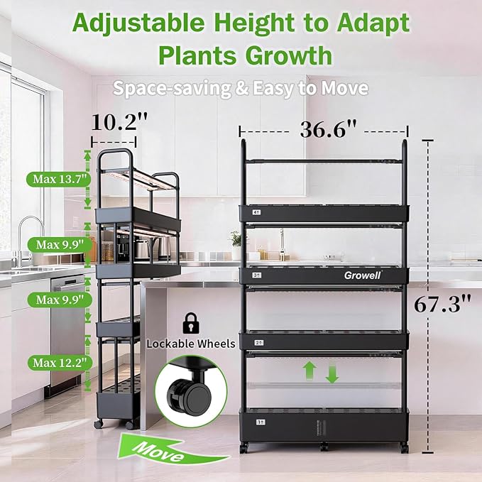 Large Hydroponics Growing System Kit 120 Pods Vertical Indoor Herb Garden Kit with 2 Light Modes &amp Auto Circulating Water System 48L Movable Indoor Gardening System for Herb Vegetable Fruit