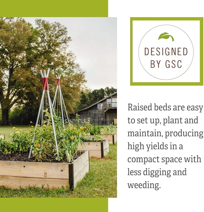 Gardener's Supply Company Raised Garden Bed | Outdoor Planter Box w/Extra Deep Height for Rooted Plants Herbs Flowerbed &amp Vegetable Garden Cedar Wooden Box | 3' W x 3' L x 14 H