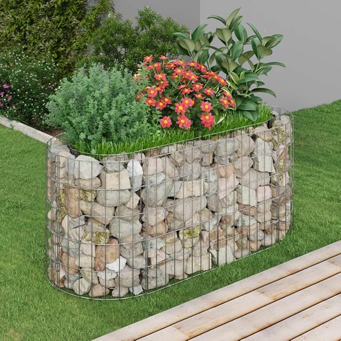 YAFF Gabion Raised Bed Galvanized Iron 47.2x19.7x19.7