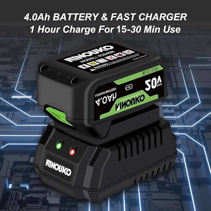 Leaf Blower Cordless 20V Electric Cordless Leaf Blower with 4000mAh Battery and Charger 2 Speed Modes Lightweight Battery Powered Leaf Blowers for Lawn Care Patio Blowing Leaves and Snow