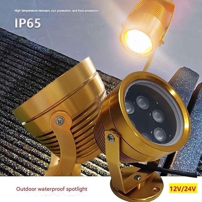 Ground LED Landscape Lights - Outdoor Beam Spotlight IP65 Waterproof Round Wall Lamp Rotatable Decorative/for Pathway Driveway Decks Stair Step Landscape Lighting(Yellow12W(110-240V))