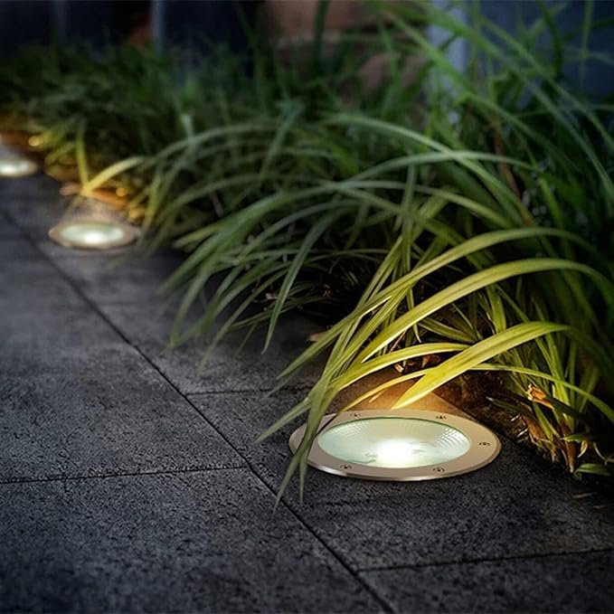4 Pack LED Underground Light COB Floor Lamp IP65 Waterproof Outdoor Ground Spot Landscape Garden Square Path Yard Recessed Buried Spotlight (Warm White 20W)