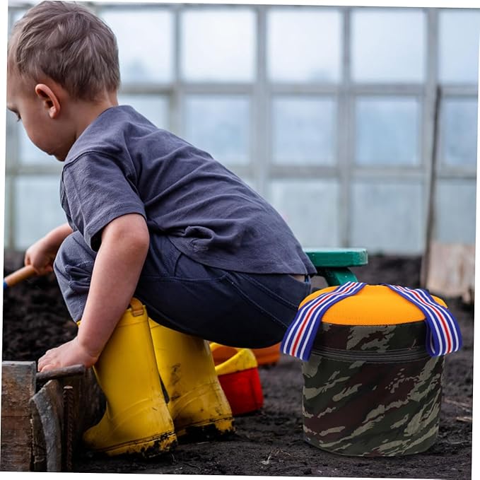 Toyvian Portable Weeding Stool with Storage Bag 25cm High Lightweight Foam Garden Seat for Outdoor Gardening Camping Fishing and Farm Work Random Style