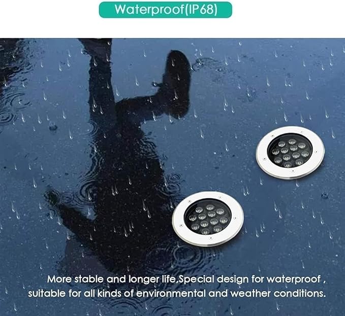 LED Outdoor Spotlight Floodlight AC85-265V Ground Landscape Lights IP67 Waterproof Garden Underground Lights for Pathway Patio Garden Lawn Lighting(Yellow6W(85-265v))