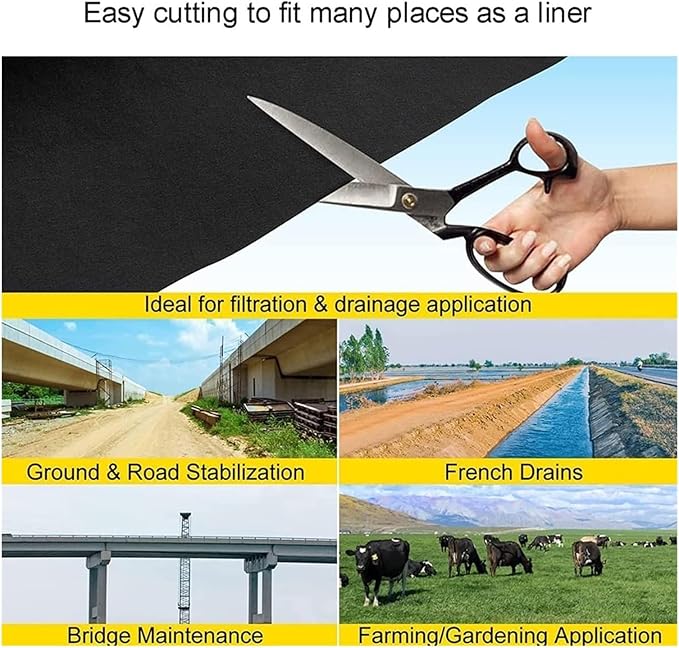 Driveway Fabric Weed Barrier Landscape Fabric Weed Control Film Garden Ground Cover Barrier Fabric(1.2x76m/4x250ft)