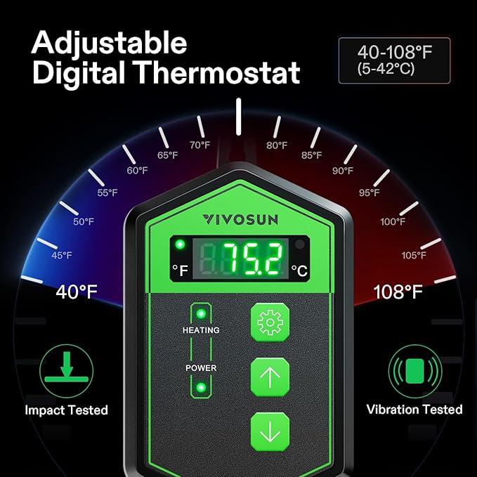 VIVOSUN 20 x 20.75 Seedling Heat Mat and Digital Thermostat Combo Set UL &amp MET-Certified Warm Hydroponic Heating Pad for Germination Indoor Gardening Greenhouse