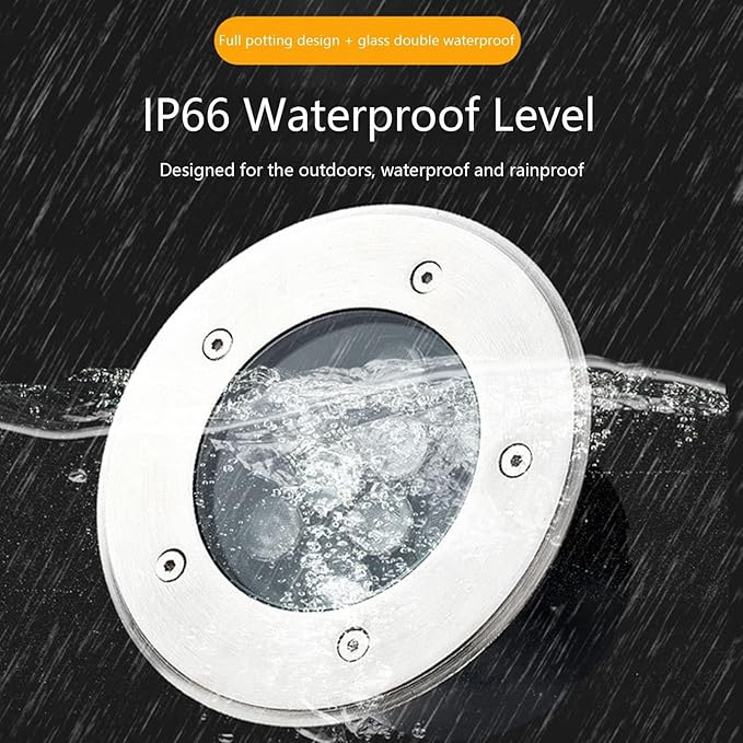 Round Outdoor Lawn Courtyard Underground Light - Ground Landscape Light Recessed Ground LED Spotlight IP66 Outdoor Waterproof Underground Light for Pathway YBlanc 9W