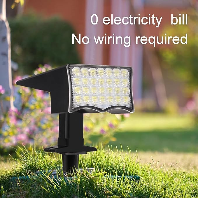 4Pcs RGB Solar Spot Lights Outdoor Garden28 LED 3 Modes IP65 Waterproof Garden Uplighters Solar PoweredAuto ON/Off Dusk Till Dawn Landscape Spotlights for YardDrivewayPathway(Sw2804-cct2PCS)