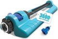 Aqua Joe SJI-OMS16 Indestructible Oscillating Sprinkler with Adjustable Spray and Metal Base 3600 Sq. Ft. Coverage Max 70-Foot Distance and 37.8-Foot Width