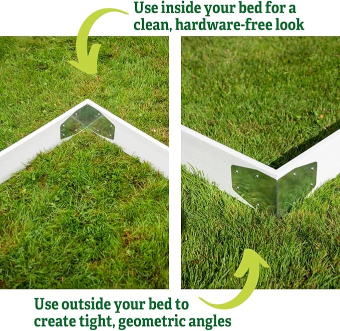 Gardener's Supply Company Adjustable Raised Bed Corners - Set of 4 | DIY Garden Bed Corners Bend to Any Angle Use with Any Lumber | 12” L x 5” W Durable Steel with Pre-Drilled Holes &amp Hardware