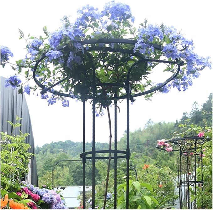 Tower Obelisk Garden Trellis Tall Metal Support Garden Frame Trellis for Indoor/Outdoor Climbing Vines and Flowers(White180cm)