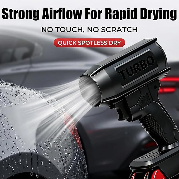 2026 New Storm Cordless Jet Blower 2.0Upgraded High Power Jet Air Blower Car Dryer160000 RPM 200 MphPortable Handheld Turbo Leaf Blowerfor Car Patio Snow Dust (for Dewalt)
