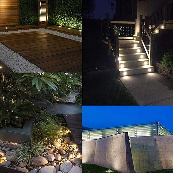 Ultra Thin Ground LED Landscape Lamp - 1W LED Underground Light IP67 Waterproof 304 Stainless Steel Recessed LED Pool Lights Outdoor Spotlight for Garden Lawn Pond Lighting Lights(Color:War