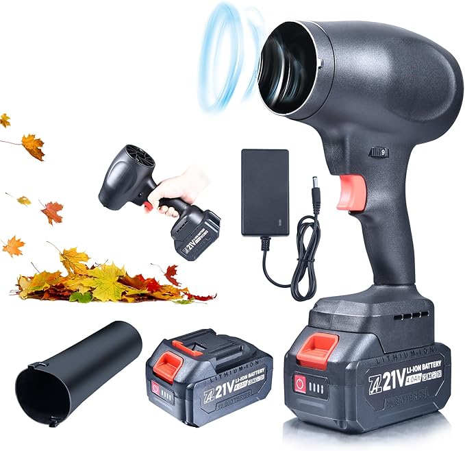 mini Cordless Dry Blower Small Leaf Blower Turbo Blades130000RPM with 1 Batteryfor Blowing dust Leaves Keyboards mainframes car Indoor Outdoor Lightweight