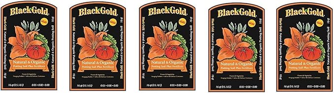 Black Gold 16-Quart All Organic Potting Soil 5 Pack