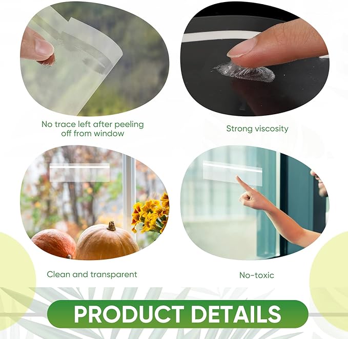 200 Pcs Window Fly Traps for Indoors Fly Paper Sticky Strips Fly Catcher Trap Tape Clear Window Fly Traps Non Toxic Sticky Glue Traps for Home House Waterproof Flys Killer Lady Bug Traps