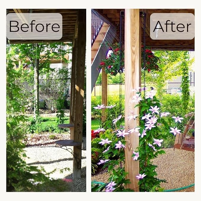 Deck Post Trellis for Posts and Columns 108 in x 4 in Narrow Climbing Plant Support HDPE Mesh Vine Trellis for Clematis and Vines Scroll Trellis 1-Pack