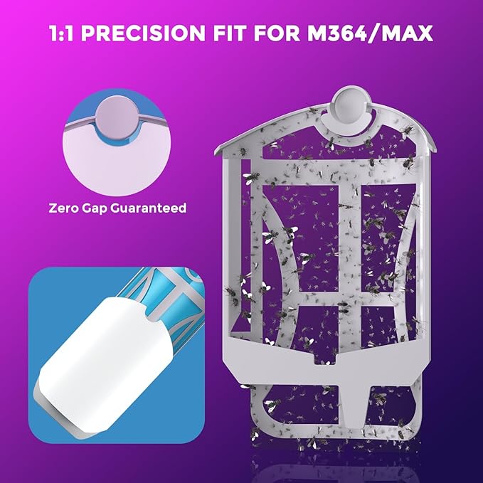 10 Pack Flying Insect Trap Refills Compatible with Flying Insect Trap M364 M364A and Max Catch Gnats House &amp Fruit Flies - Easy to Use