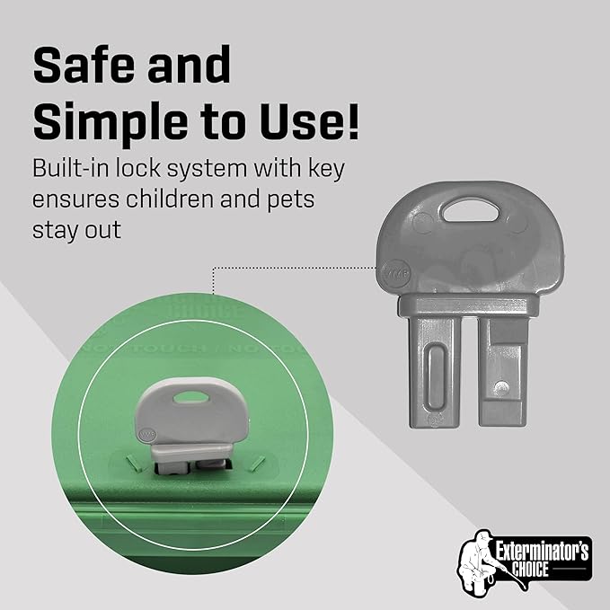 Exterminators Choice - 6 Pack Rat Bait Station Boxes with 1 Key - Heavy Duty Mouse Trap Holder - Great for Catching Rats and Mice - Pest Control - Durable and Discreet