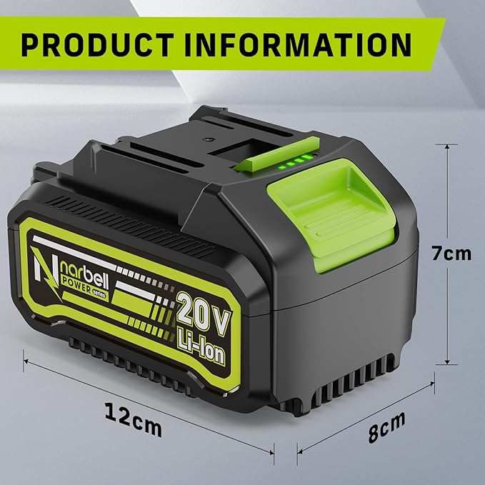Battery 20V 4.0Ah Replacement Lithium-ion Battery Cordless Leaf Blower Lithium Ion Replacement for Makita 18V Compatible with Makita 18v Tools Long Life Work