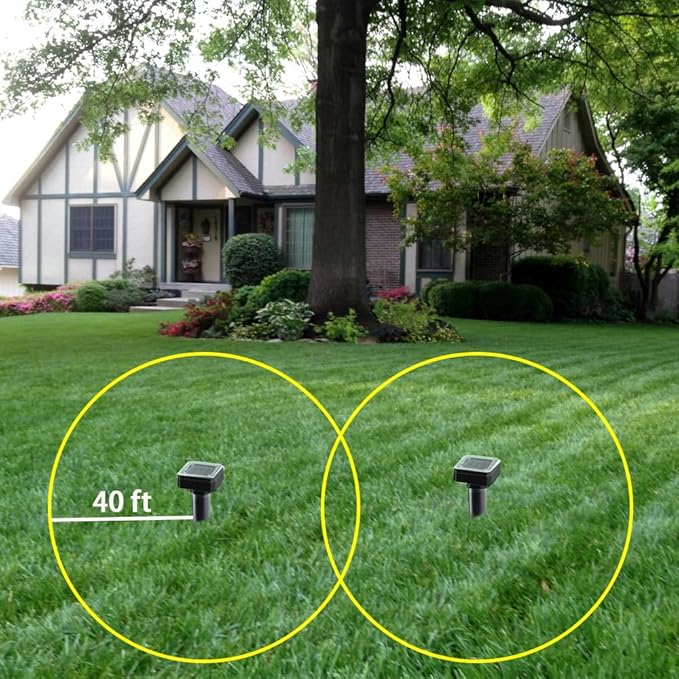 Solar-Powered Mole Repellent 10P Outdoor Gopher Repellent for Lawn Garden Yard Mole and Vole Repeller Waterproof Effectively Repels Gophers Snake Black