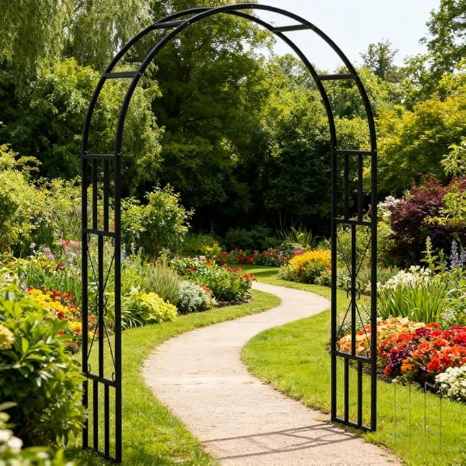 Garden TrellisSteel Garden Arch Trellisfor Climbing Plants Roses VinesFlower Arch Wedding Arch Stand