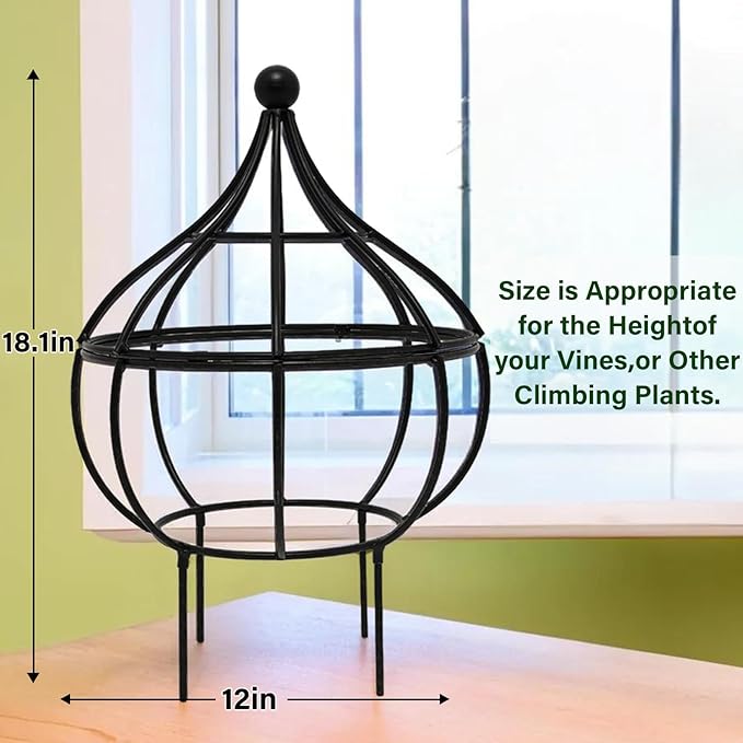 Sturdy Metal Garden Obelisk Trellis for Climbing Plants - 12 x 8.1 Versatile Support for Roses Topiaries &amp Houseplants - Easy to Assemble Durable &amp Decorative for Indoor/Outdoor Displays