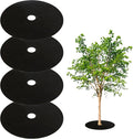 4PCS 32.2 Non Woven Tree Mulch Ring Weed Barrier Landscape Fabric Reusable Tree Mulch Ring Non Woven Landscape Fabric for Gardening Landscaping Weed Control Root Protection