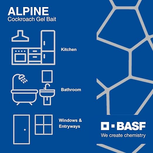 BASF Alpine Rotation 2 Cockroach Gel Bait Roach Killer for Indoor or Outdoor Infestation Control Syringe Applicator 30 gram 4 Pack
