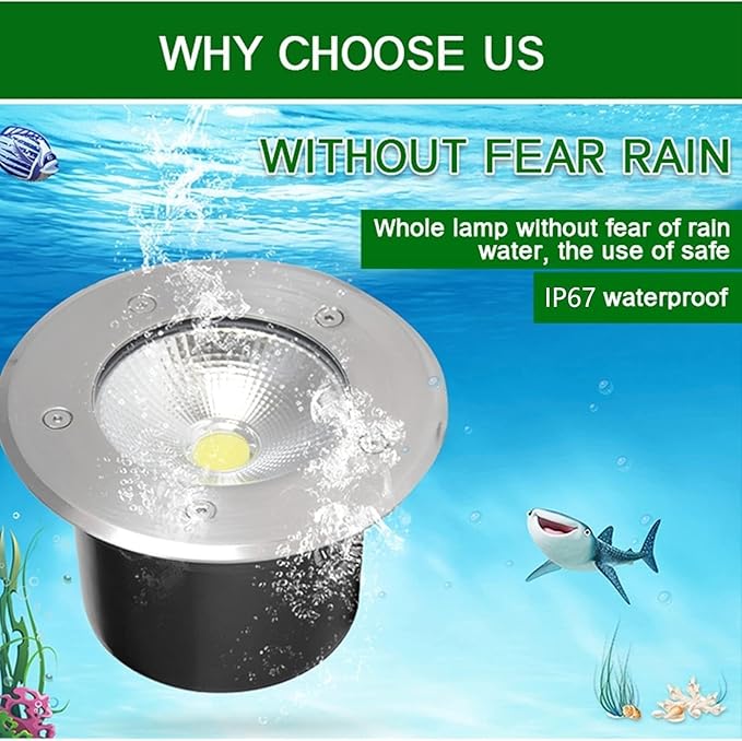 Outdoor Buried Lights - LED Landscape Lamps AC85-265V Round COB Recessed Ground Spotlight Spotlight Led Beam Light for Outdoor Garden Lawn Deck Lighting(Warm Light40W(AC85-265V))