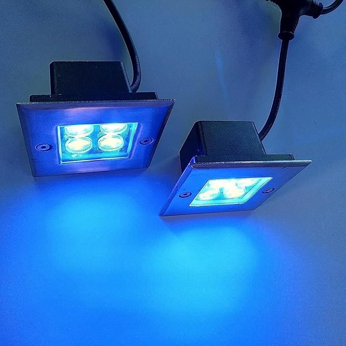2PCS 4W IP67 Waterproof Square LED Landscape Lights for Outdoor Gardens and Pathways