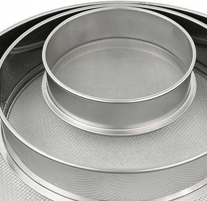 Garden Sieve Mesh Heavy Duty Screens Fine Multipurpose Sifter Compost Soil Strainer Outdoor Gardening Tool Durable Screening Equipment Three Piece Set for Dirt Rocks Gravel Home