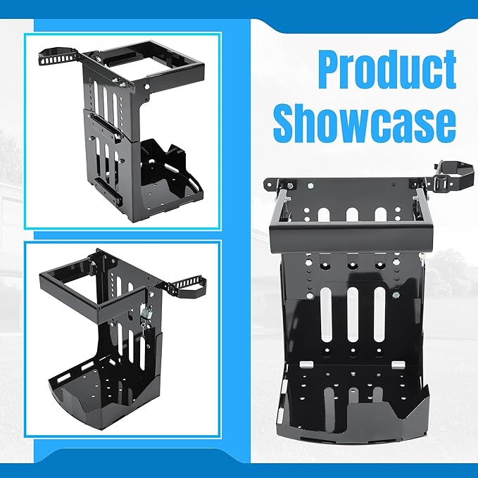 KUAFU Adjustable Blower Rack Trailer Storage Holder W/Lock Compatible with Stihl Echo Husqvarna &amp All Brands Backpack Leaf Blowers - Fit for Open &amp Enclosed Landscape Trailer &amp Truck - Bla