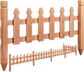 Topeakmart Wood Picket Garden Fence Edging Fencing Garden Yard Border Edging Panels Posts Flower Plants Pool Fences-177.5 in
