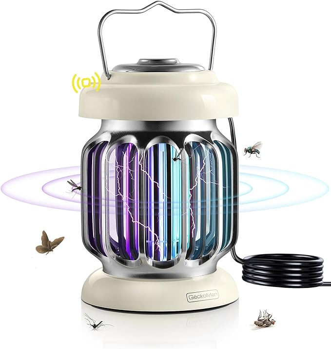 2-Pack Hybrid Spectrum Dusk-to-Dawn Bug Zapper Outdoor Bug Zapper Indoor Mosquito Repellent Outdoor Patio Mosquito Zapper Fly Zapper Fruit Fly Trap for Indoors Killer with Light Sensor