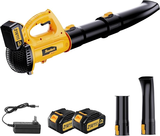 Leaf Blower Cordless with 4.0Ah Battery and Charger 6 Speed Mode 250MPH High Speed Lightweight Electric Leaf Blowers Cordless for Lawn Care Patio Garden Cleaning and Dust