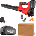 160MPH 580CFM Cordless Leaf Blower 4.0Ah Battery 6-Speed Lightweight for Yard Leaves Lawn Driveway Snow Clearing (Red Extended Hair Dryer + Upgraded Battery*1)