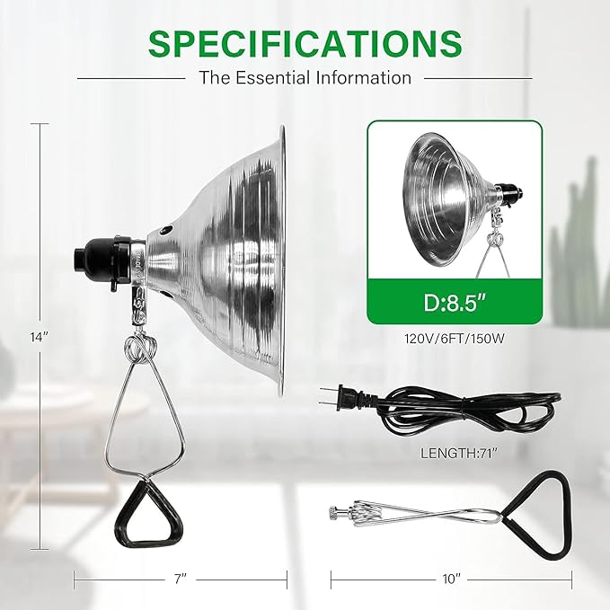 Simple Deluxe HIWKLTCLAMPLIGHTMX2 2-Pack Clamp Lamp Light with 8.5 Inch Aluminum Reflector Up to 150 Watt E26 Socket (No Bulb Included) 6 Feet 18/2 SPT-2 Cord Silver