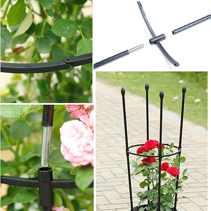5.6 Feet Obelisk Garden Trellis Multi-Function Trellis Plant Support Indoor and Outdoor Pot for Climbing Vines Rose Tomatoes Plants Black1 173cm (210401YF53-2-10019-1722390261)