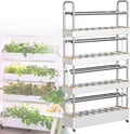 Plants Vertical Hydroponics Tower Kits Hydroponics Growing with LED Grow Light48/64 /90/120 Holes PVC Plant GrowingSuitable for Planting Leafy VegetablesStem Vegetables120hole