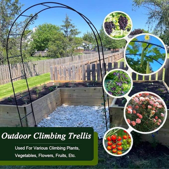 Garden Arch for Climbing Plants Outdoor Arch Trellis Garden Trellis Wedding Arches for Ceremony Christmas Birthday Party Baby Shower Decoration(W 350 x H 250 cm)