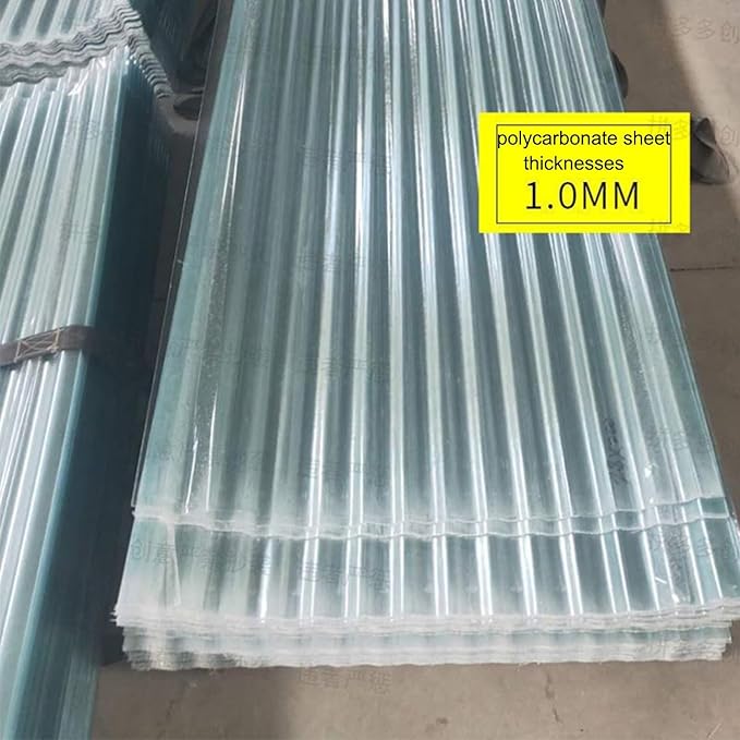 Clear Polycarbonate Roofing Sheet Splicable Corrugated Plastic UV Resistant Insulation Day Lighting Covering Panel for Greenhouse Canopy Carport Pergola Easy Cut (Clear 8 PCS 3x5.3 ft)