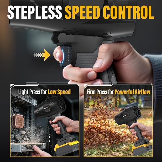 Cordless Leaf Blower Compatible with Dewalt 20V MAX Battery 430 CFM 125 MPH Powerful Airflow - Lightweight Handheld Blower for Patio Debris Leaves &amp Snow Removal (Battery Not Included)