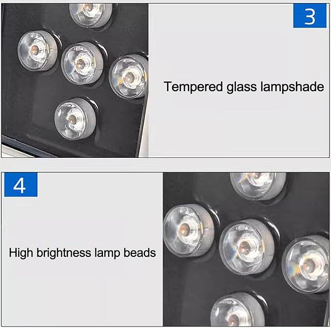 LED Landscape Lights - Outdoor Buried LightsSquare Embedded Ground Spotlight IP66 Waterproof LED Floor Lamp Step Walkway Decorative Lighting Ground Light EaWhite-36W