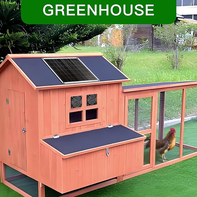 Solar Fan 15W Solar Panel Fan with Two IP67 Waterproof Fan for Small Chicken Coops Greenhouses Sheds Pet Houses Intake or Exhaust air