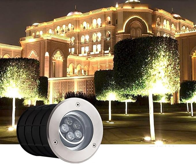 Outdoor Buried Lights - LED Landscape Lamp AC 24V Low Voltage 15° Adjustable Angle Floor Lamp IP67 Waterproof Embedded Spotlight Parks Squares Garden Decorate Ground Light