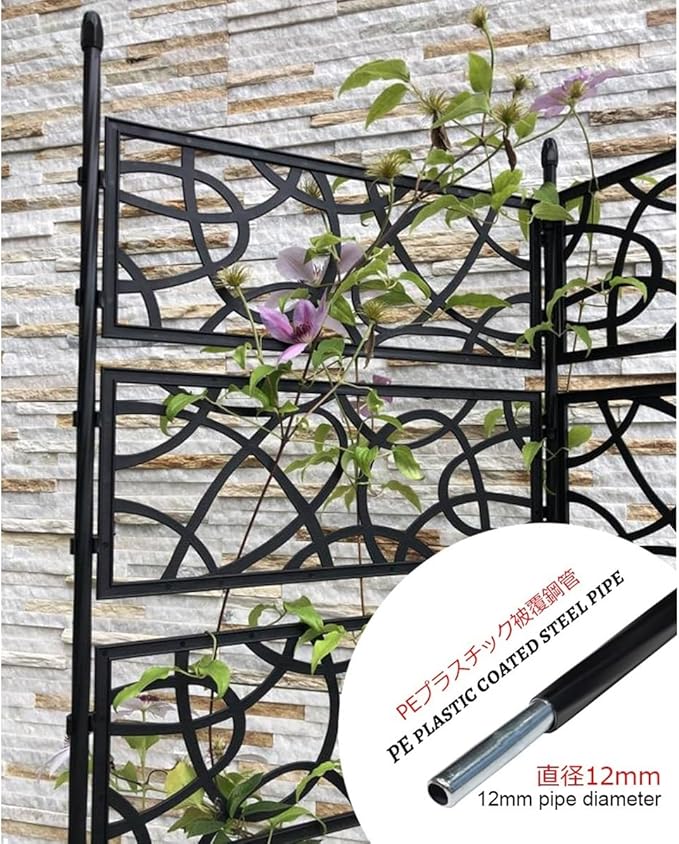 Foldable Garden Trellis Potted Plant Climbing Support Garden Fence For Decorative Privacy Screen For Indoor Outdoor Flowers Vegetable Fruits Vines Support ( Color : Black  Size : 81x180cm/31.9x70.