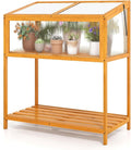 Wood Cold Frame Greenhouse Portable Raised Planter Bed Protection with Transparent Flip-top Roof Small Hot House for Balcony Garden Sunroom Indoor Outdoor (36”x20”x42”)
