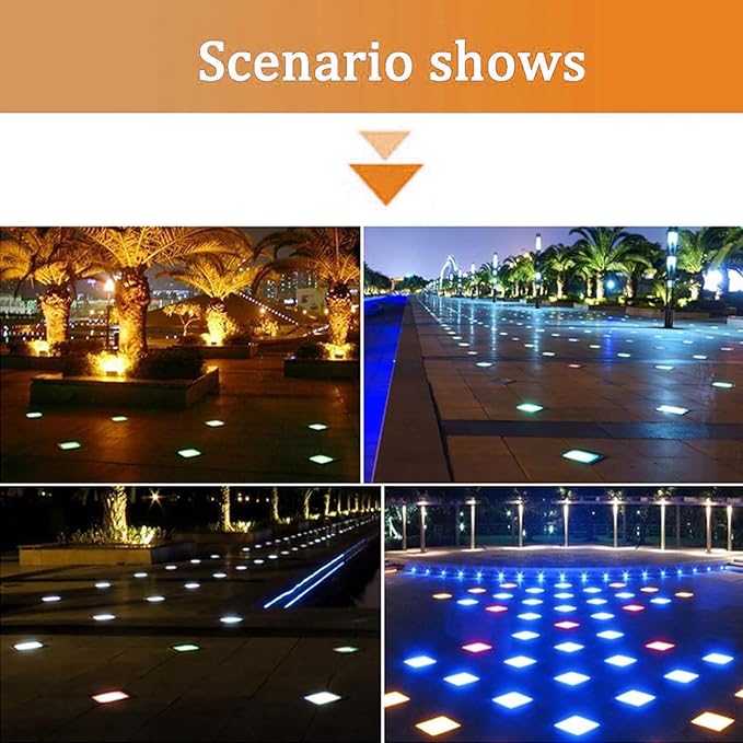 Outdoor Buried Lights - LED Landscape Lights 24V Low Voltage Square Walkover Led Lights IP67 Waterproof Embedded Spotlight for Garden Pathway Walkway Deck Yard Lighting